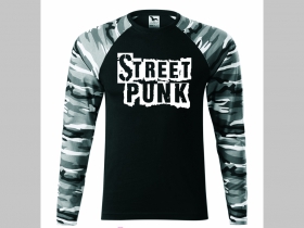 Street Punk pánske tričko (nie mikina!!) s dlhými rukávmi vo farbe " metro " čiernobiely maskáč gramáž 160 g/m2 materiál 100%bavlna